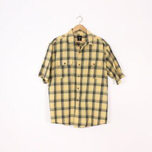 *Redhead Yellow and Grey Plaid Button Down T Shirt